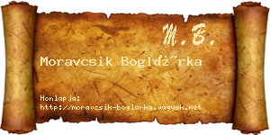 Moravcsik Boglárka névjegykártya